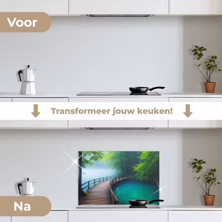 Spatscherm keuken - Brug - Water - Rivier - Bos — 7