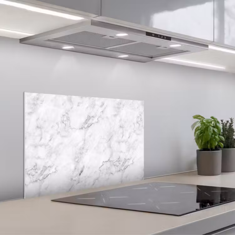 Spatscherm keuken - Klassiek - Marmer - Aders - Grijs — 1