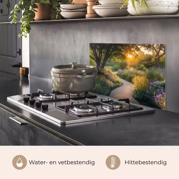 Spatscherm keuken - Pad - Bloemen - Park — 2