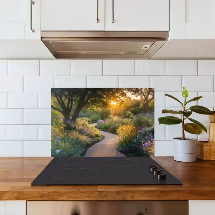 Spatscherm keuken - Pad - Bloemen - Park — 3