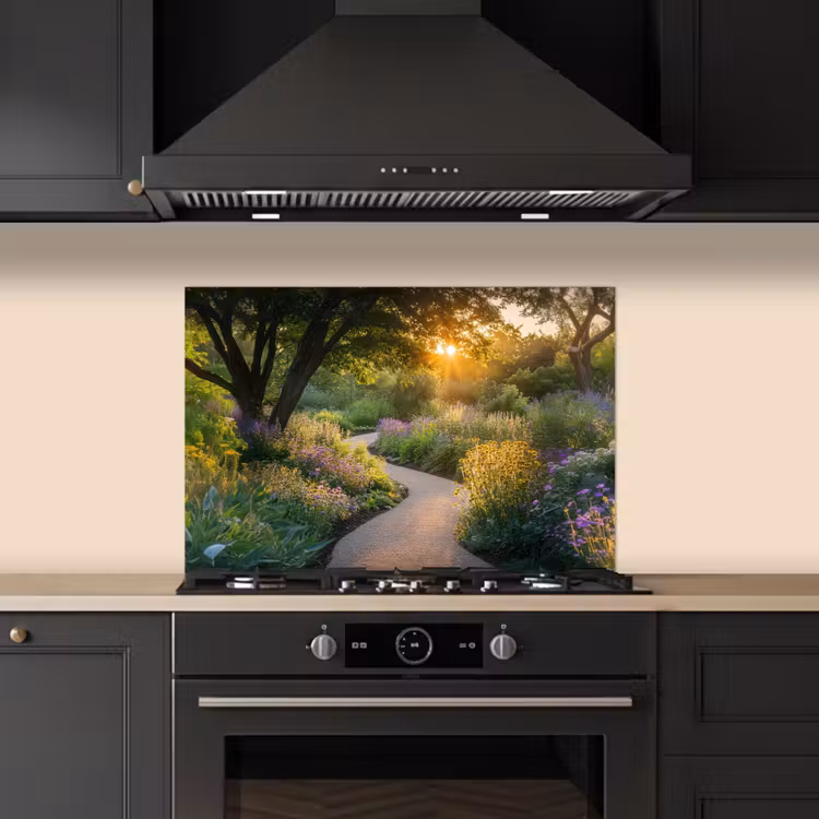 Spatscherm keuken - Pad - Bloemen - Park — 5