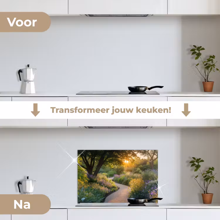 Spatscherm keuken - Pad - Bloemen - Park — 7
