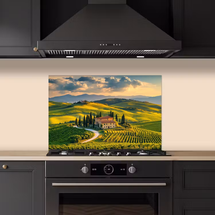 Spatscherm keuken - Toscane - Landschap - Wijngaarden — 5