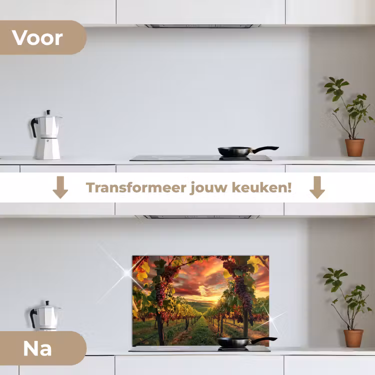 Spatscherm keuken - Wijngaard - Druiven - Zonsondergang — 7
