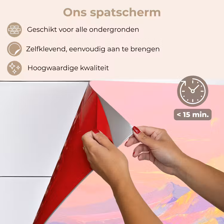 Spatscherm keuken - Bergtoppen - Wolken - Dromerig — 4