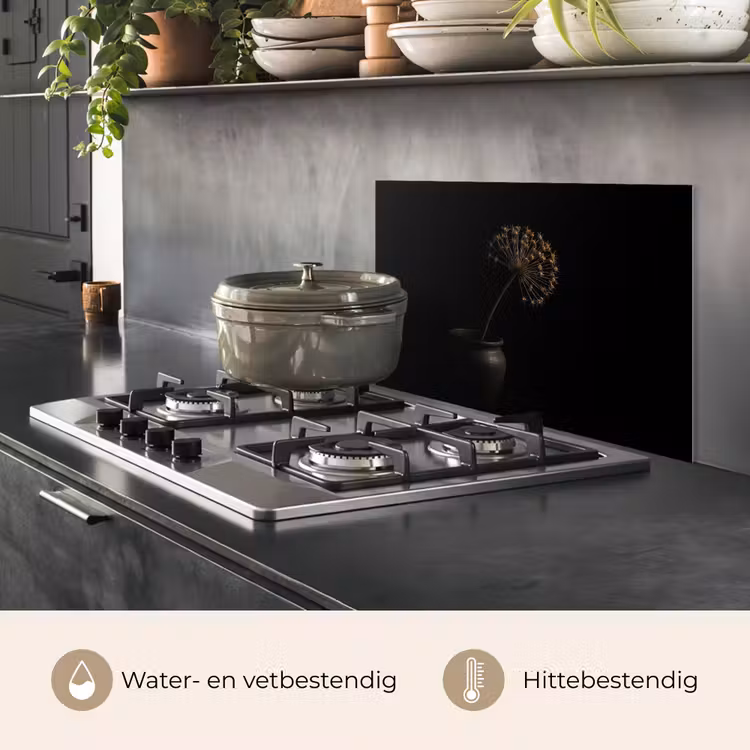 Spatscherm keuken - Bol - Gedroogd - Vaas - Zwart — 2