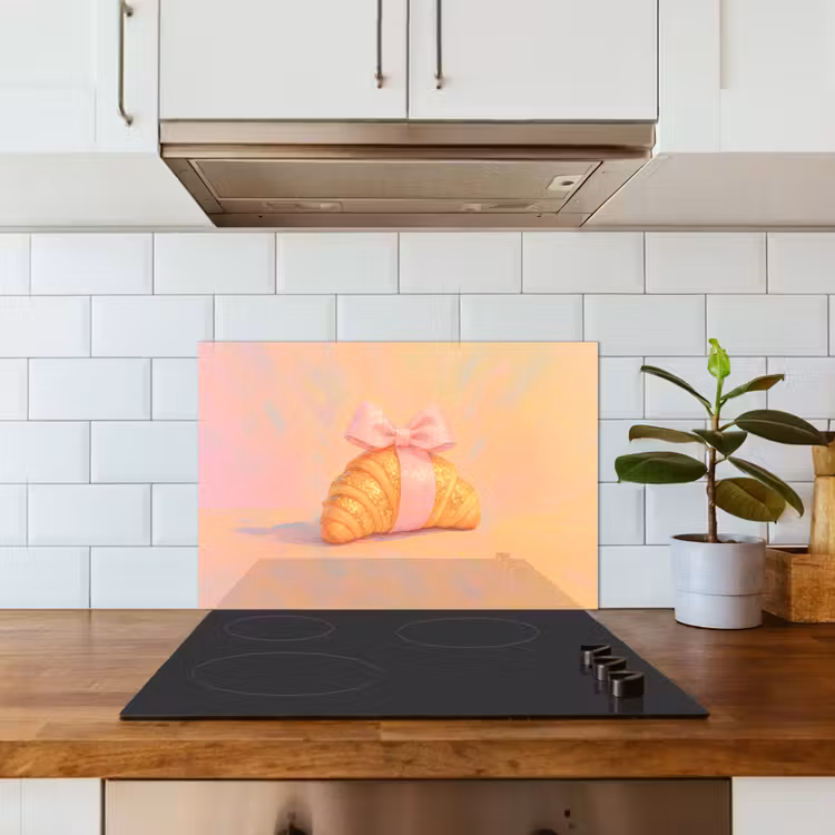 Spatscherm keuken - Croissant - Strik - Roze — 3