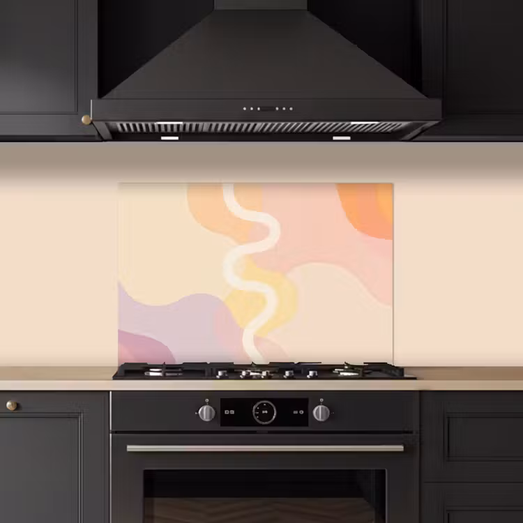 Spatscherm keuken - Golvende vormen - Abstract - pastel — 5