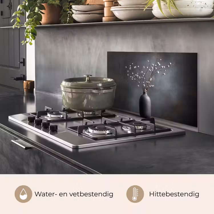 Spatscherm keuken - Takken - Vaas - Bolletjes - Wit — 2
