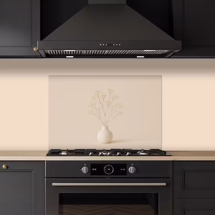 Spatscherm keuken - Vaas - Takken - Bloemetjes - Wit — 5