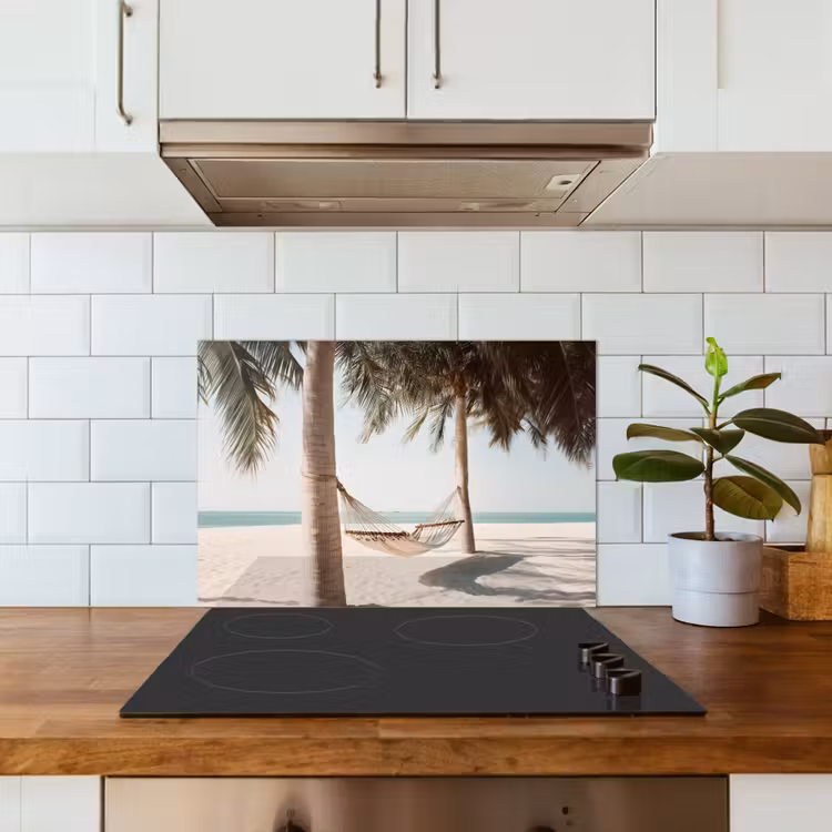 Spatscherm keuken - Hangmat - Palmbomen - Strand - Zee — 3