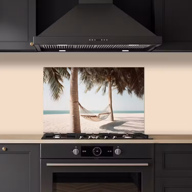 Spatscherm keuken - Hangmat - Palmbomen - Strand - Zee — 5