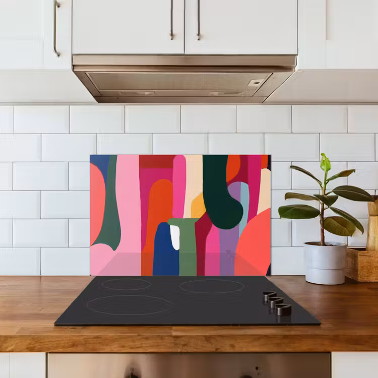 Spatscherm keuken - Kleurvakken - Recht - Rond - Abstract — 3