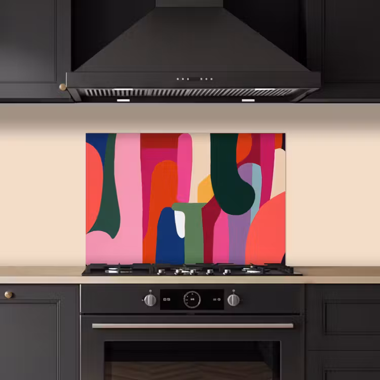 Spatscherm keuken - Kleurvakken - Recht - Rond - Abstract — 5