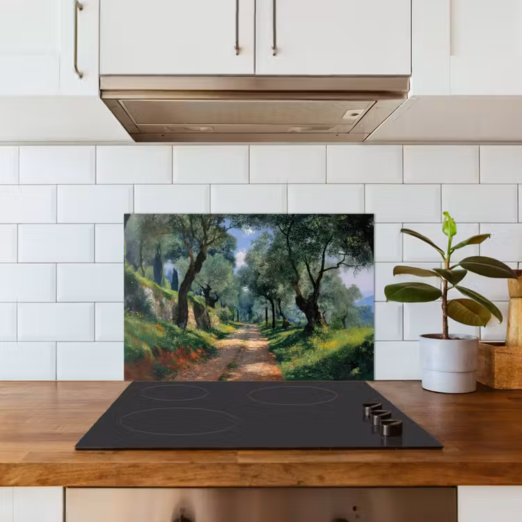Spatscherm keuken - Pad - Bomen - Schaduw - — 3