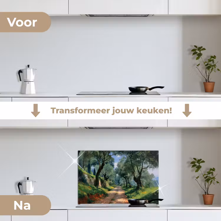 Spatscherm keuken - Pad - Bomen - Schaduw - — 7