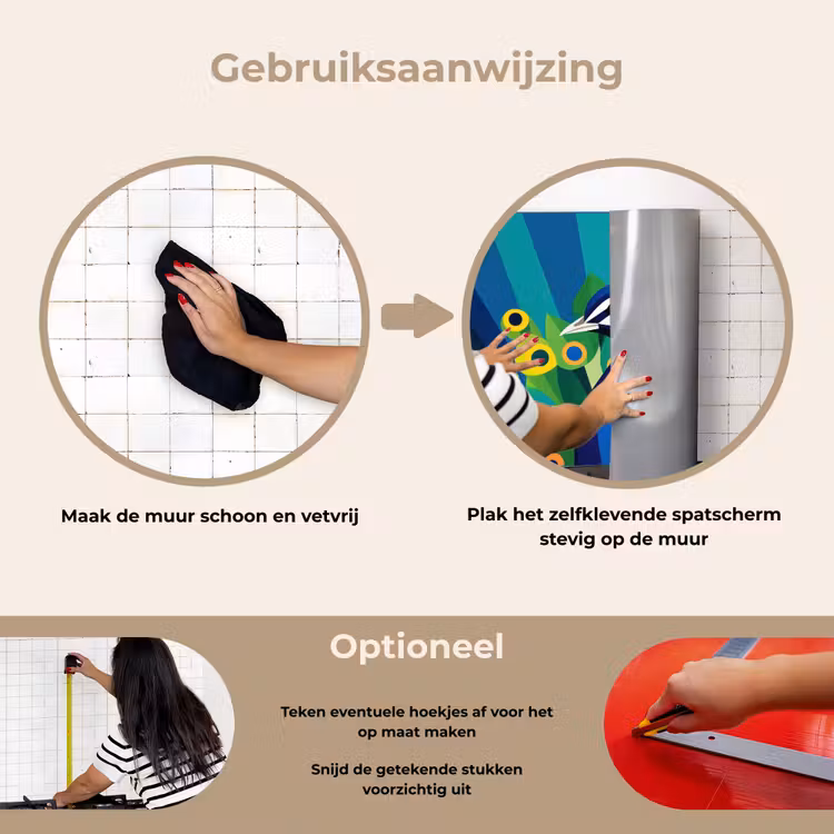 Spatscherm keuken - Pauw - Cirkels - Blauw — 6