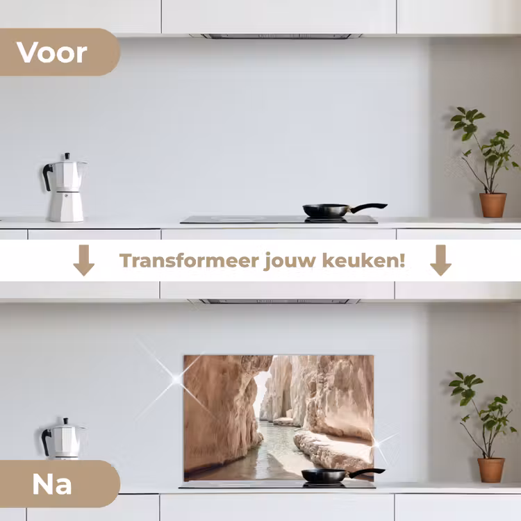 Spatscherm keuken - Rotsen - Zee - Zand - Kloof — 7