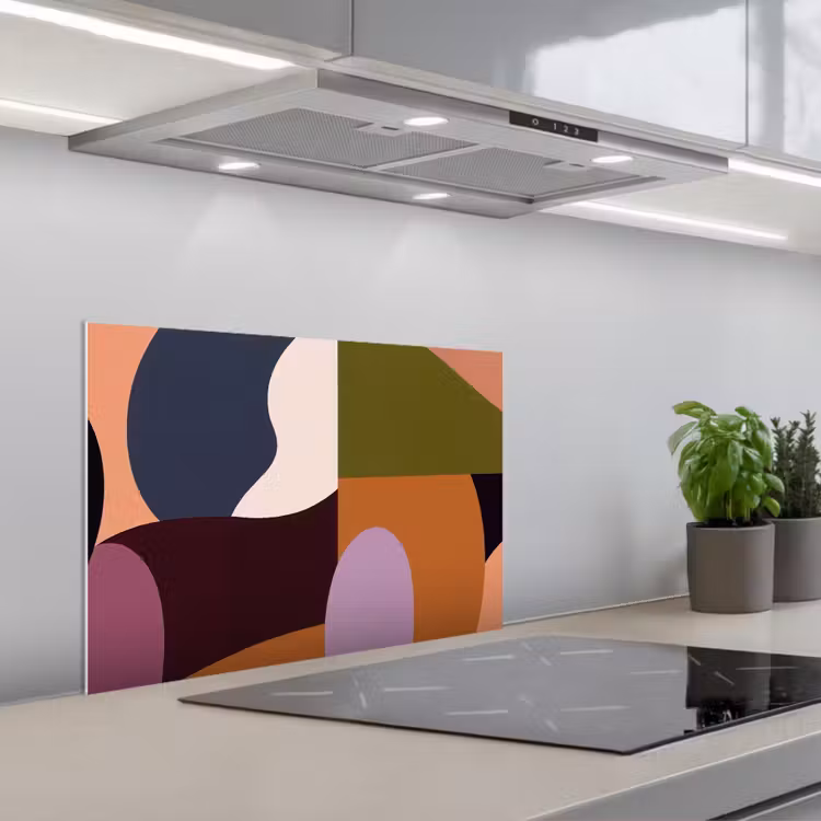 Spatscherm keuken - Vormen - Abstract - Kleuren - Vierkant — 1
