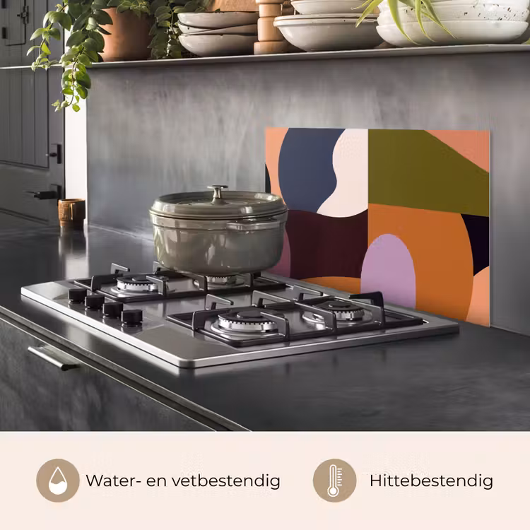 Spatscherm keuken - Vormen - Abstract - Kleuren - Vierkant — 2