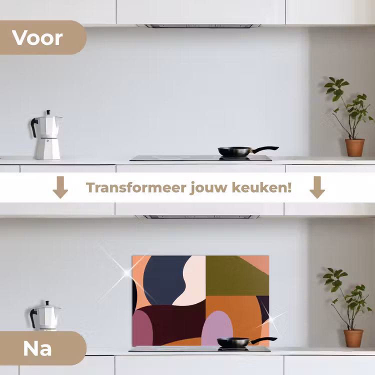 Spatscherm keuken - Vormen - Abstract - Kleuren - Vierkant — 7