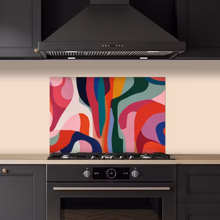 Spatscherm keuken - Vormen - Bochten - Kleurrijk - Abstract — 5