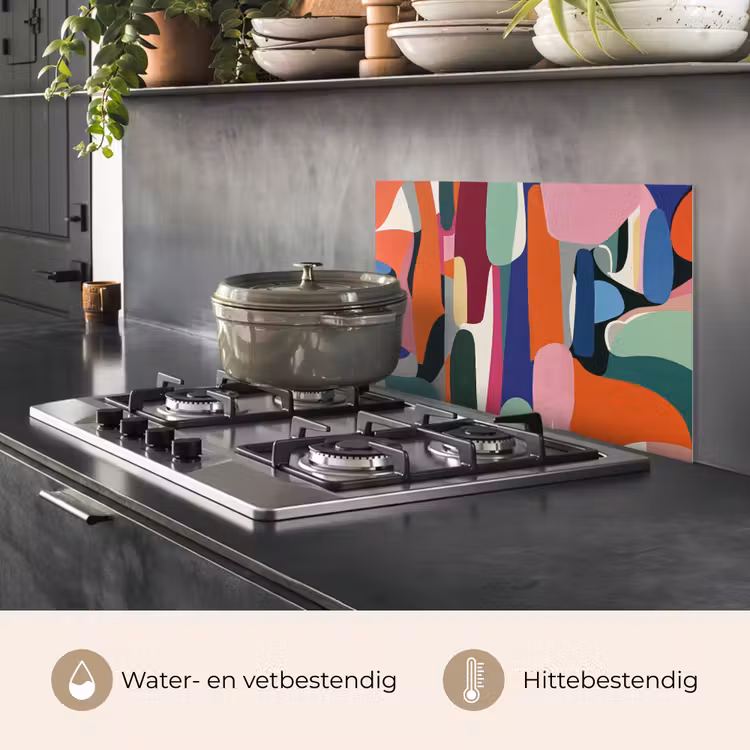Spatscherm keuken - Vormen - Ritmisch - Kleuren - Abstract — 2