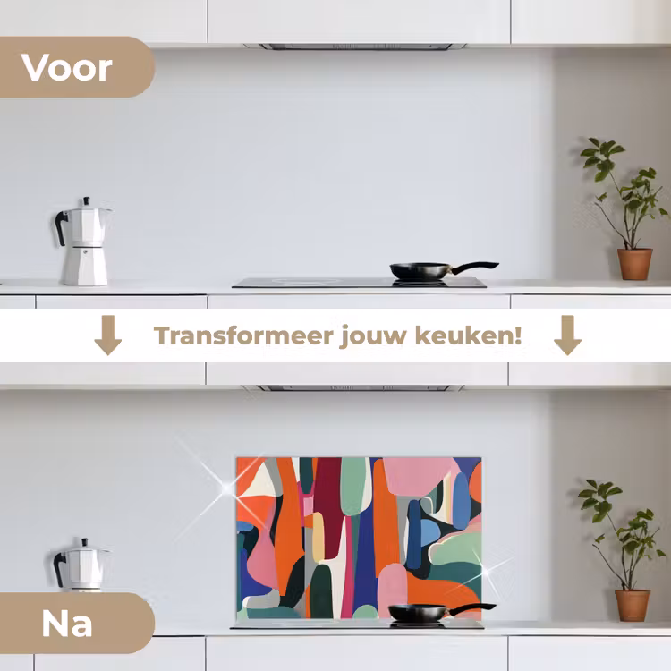 Spatscherm keuken - Vormen - Ritmisch - Kleuren - Abstract — 7