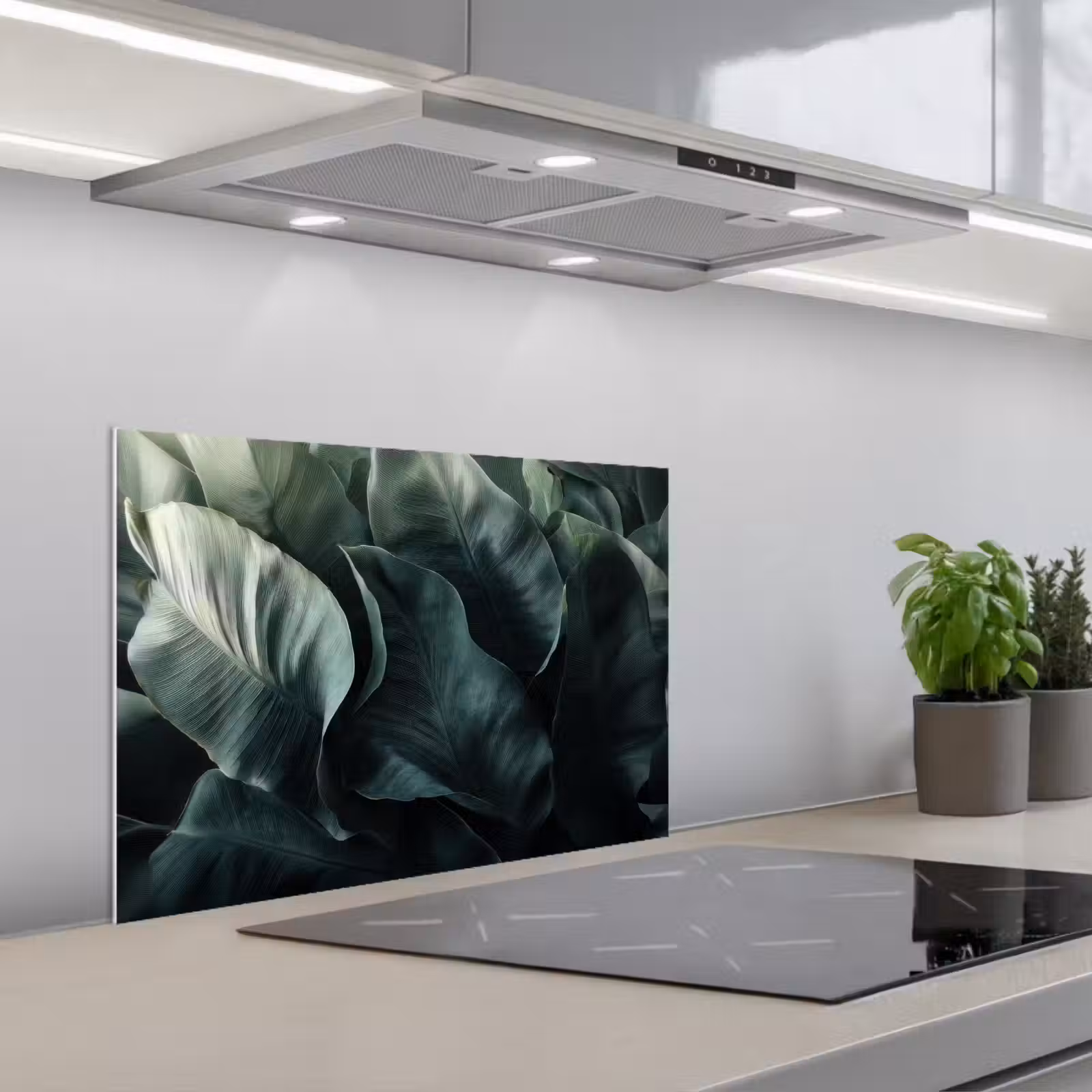 Spatscherm keuken - Groen - Bladeren - Glad - Nerven — 1