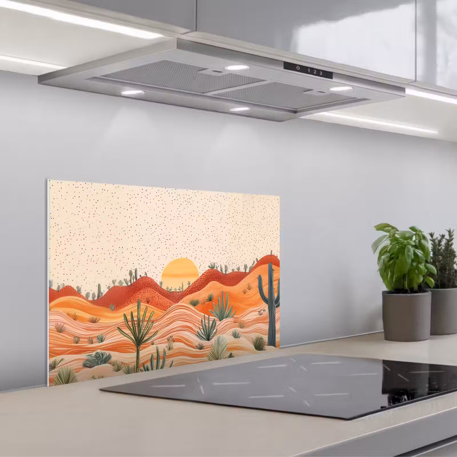 Spatscherm keuken - Landschap - Heuvels - Zonsondergang — 1