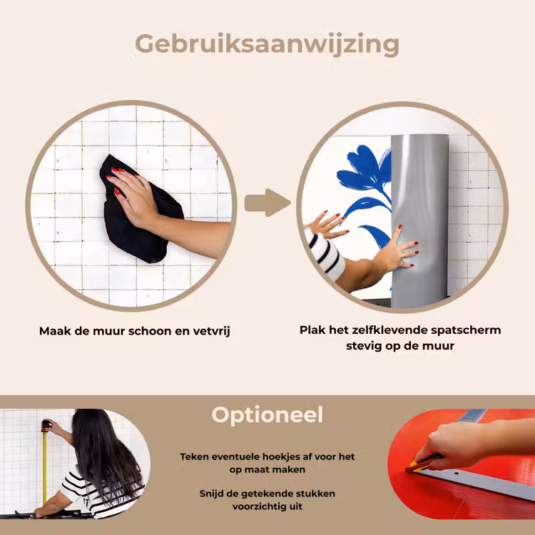Spatscherm keuken - Bloem - Blaadjes - Minimalistisch - Blauw — 6