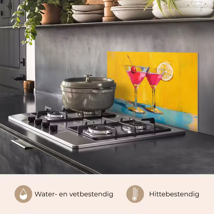 Spatscherm keuken - Glazen - Cocktail - Citroen - Kers — 2