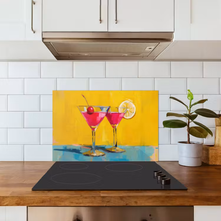 Spatscherm keuken - Glazen - Cocktail - Citroen - Kers — 3