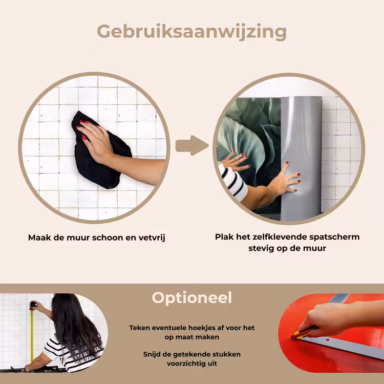 Spatscherm keuken - Groen - Bladeren - Glad - Nerven — 6