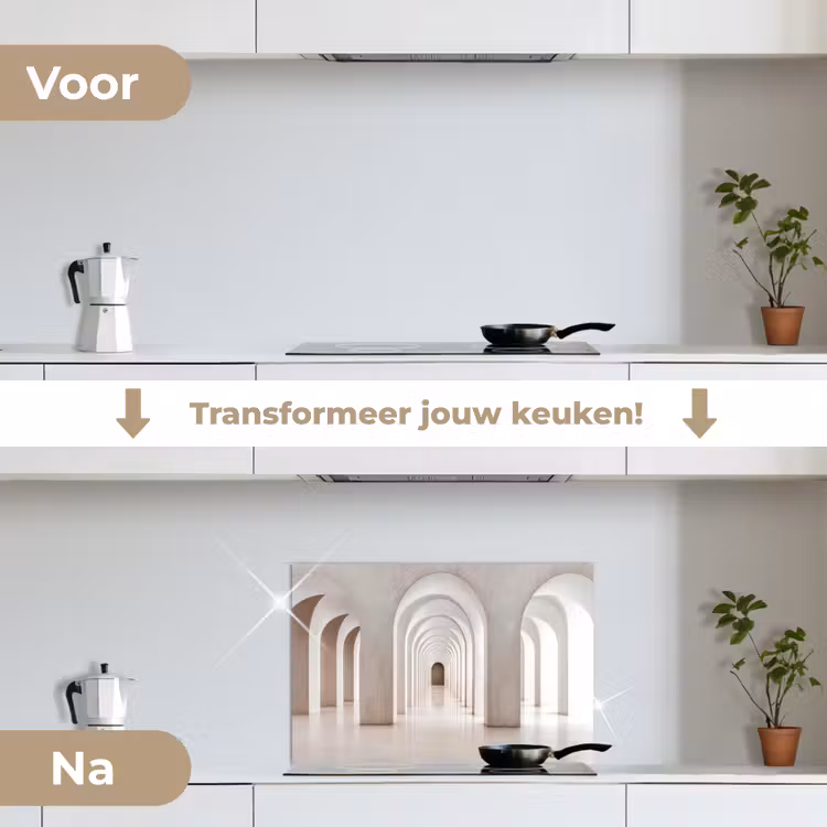 Spatscherm keuken - Hal - Bogen - Symmetrisch - Modern — 7