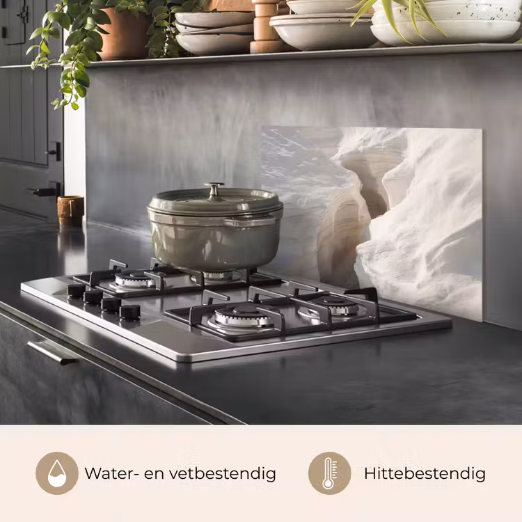 Spatscherm keuken - Kloof - Wit - Sneeuw — 2