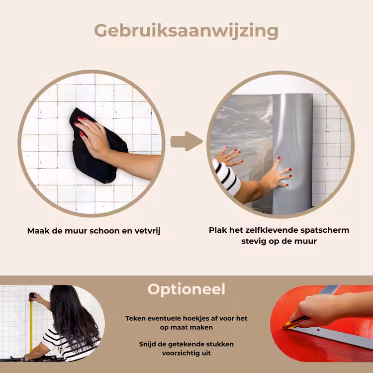 Spatscherm keuken - Kloof - Wit - Sneeuw — 6