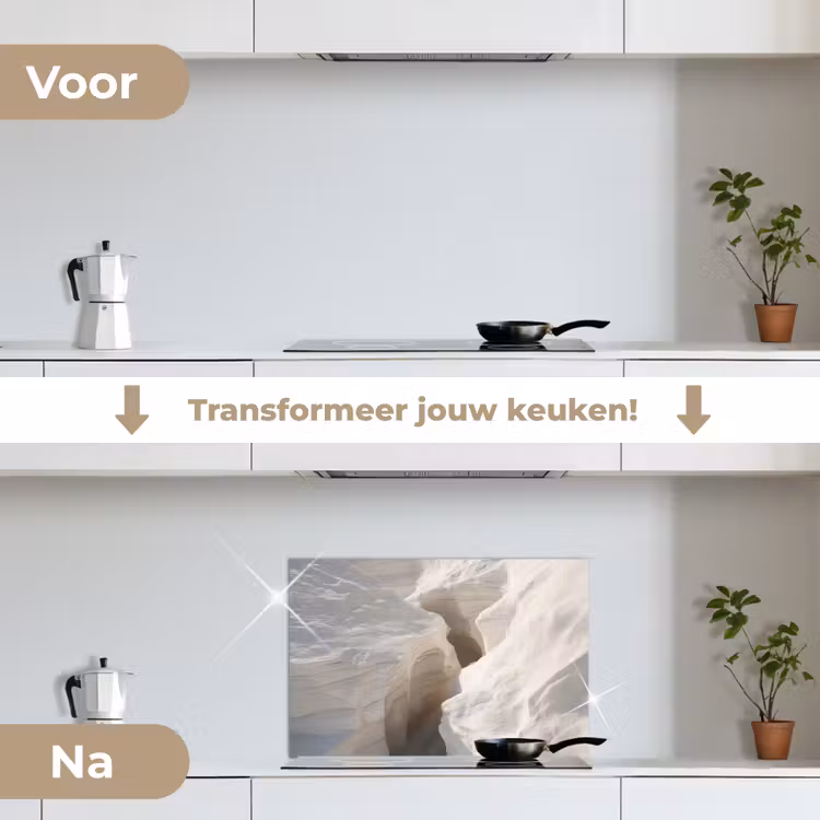 Spatscherm keuken - Kloof - Wit - Sneeuw — 7