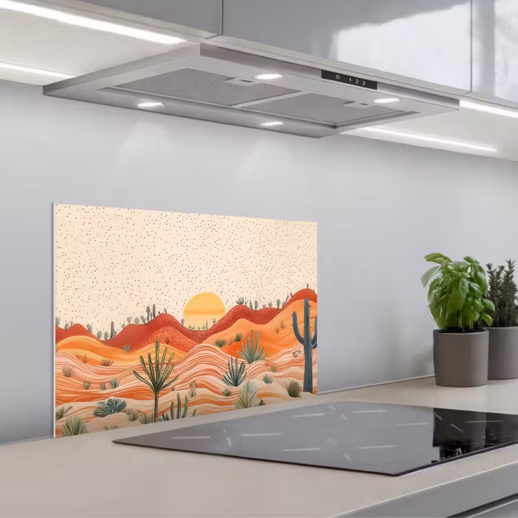 Spatscherm keuken - Landschap - Heuvels - Zonsondergang — 1