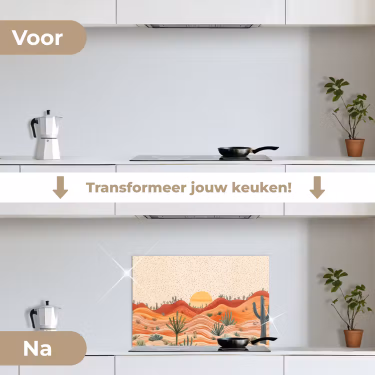 Spatscherm keuken - Landschap - Heuvels - Zonsondergang — 7