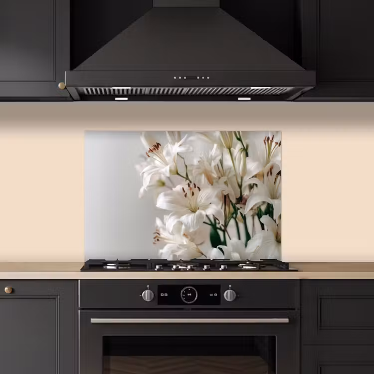 Spatscherm keuken - Lelies - Boekte - Wit - Meeldraden — 5