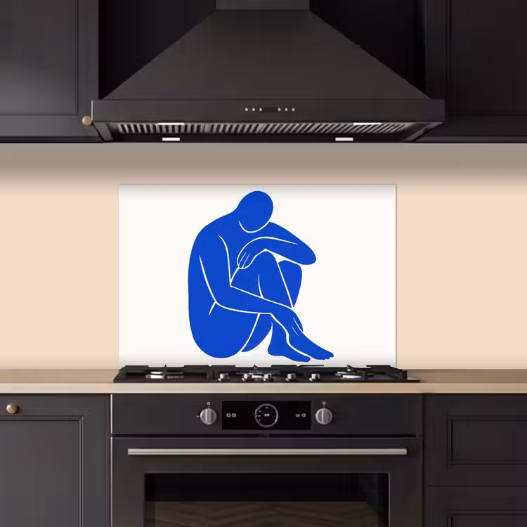 Spatscherm keuken - Lichaam - Abstract - Blauw — 5