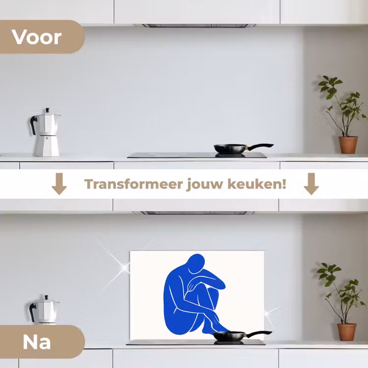 Spatscherm keuken - Lichaam - Abstract - Blauw — 7