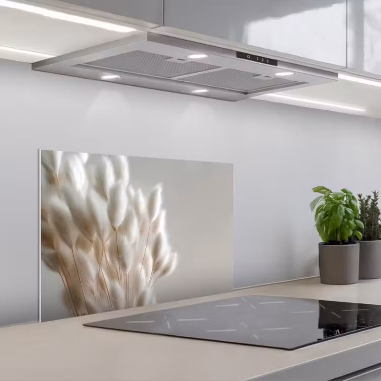 Spatscherm keuken - Pluimen - Beige - Minimalistisch — 1