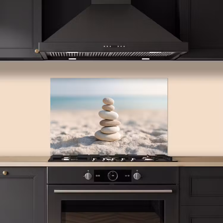 Spatscherm keuken - Stenen - Stapel - Zand - Zee — 5
