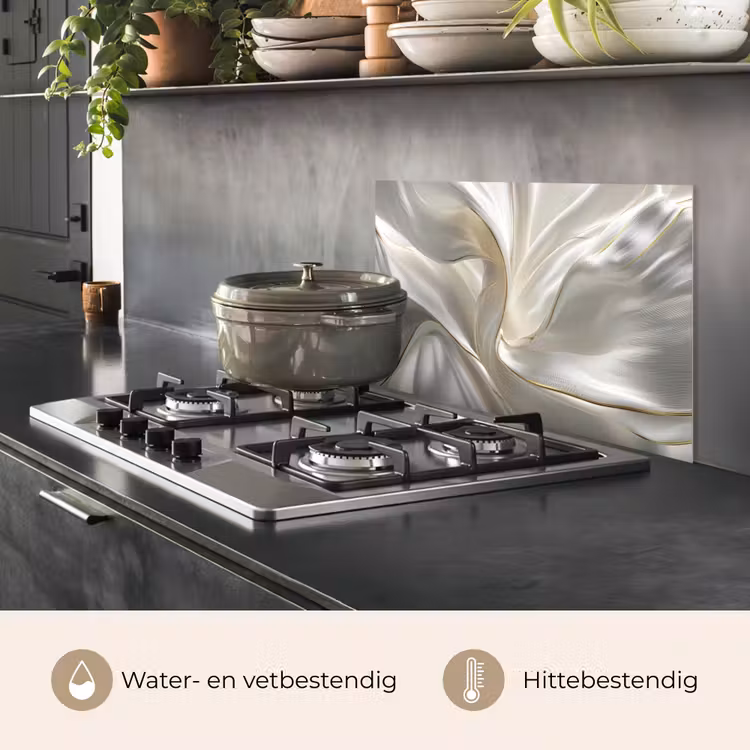 Spatscherm keuken - Stof - Plooien - Goud — 2