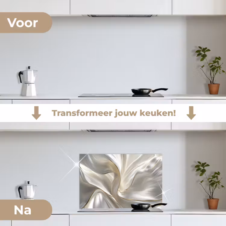Spatscherm keuken - Stof - Plooien - Goud — 7