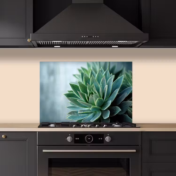 Spatscherm keuken - Vetplant - Bladeren - Groen - Wazig — 5