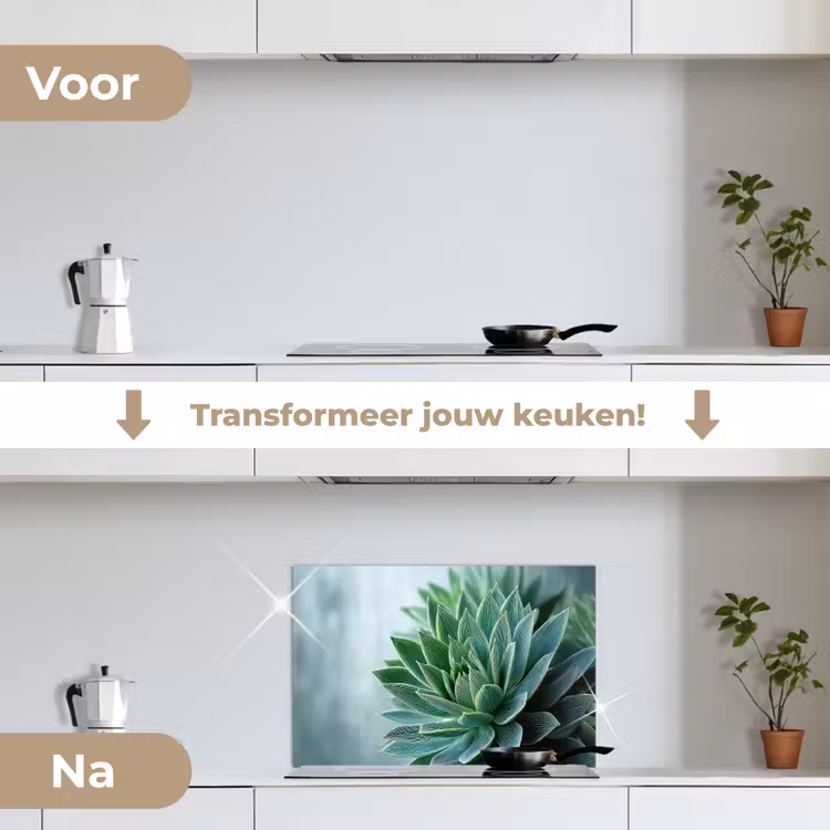 Spatscherm keuken - Vetplant - Bladeren - Groen - Wazig — 7