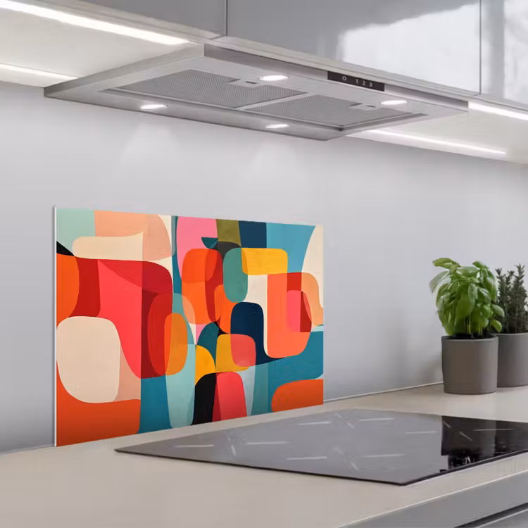 Spatscherm keuken - Vormen - Kleurrijk - Abstract - Vlakken — 1